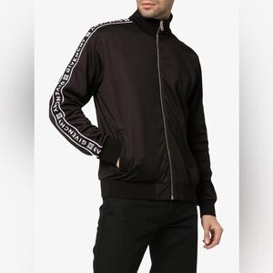 Givenchy logo-tape track zip up jacket in black size L